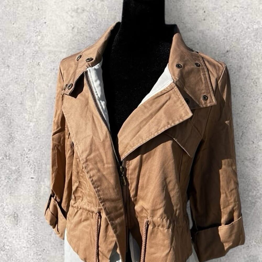 Daytrip women’s size S cotton zip front jacket with sheer lining underneath